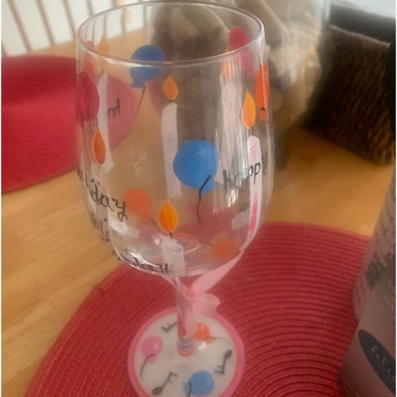 Delish Happy Birthday wine glass. - Picture 2 of 6